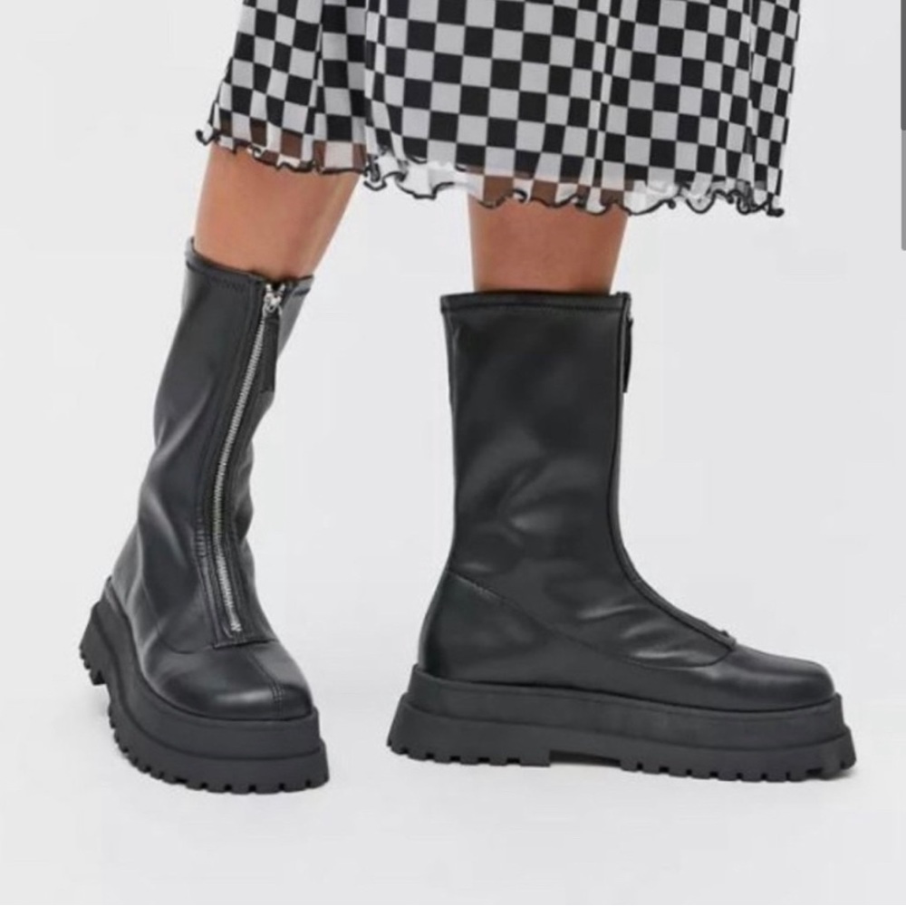 UO zipper front platform boots